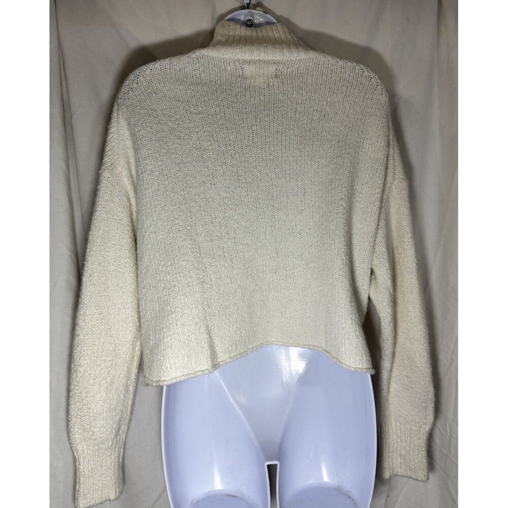 Lou & Grey "Ambitious" Script Mock Neck Sweater - Cream/Ivory - Size XS - Picture 3 of 11